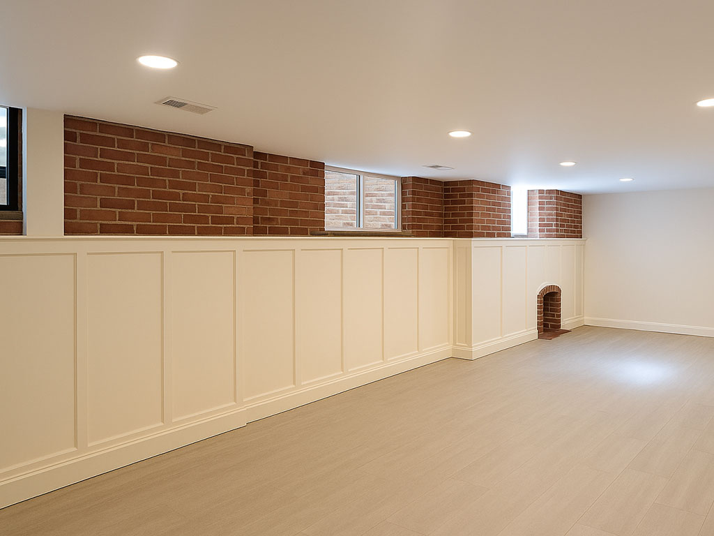 Technician repairing drywall inside a Denver home