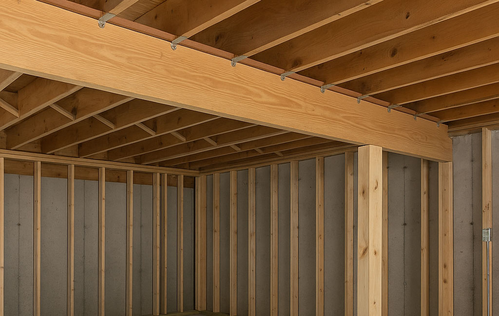 Custom deck building in Denver with composite materials, wood railings, and spacious layout